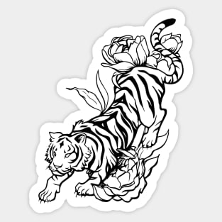 Tiger drawing Black ink! Sticker